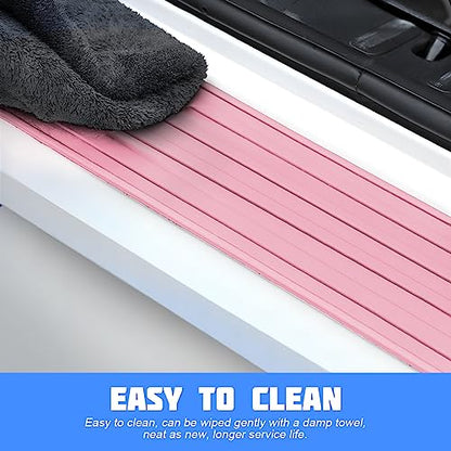 8sanlione Non-Slip Rubber Car Rear Bumper Guard Strip, Pink/40.9"x3.5" - color: Pink, size: 40.9"x3.5"