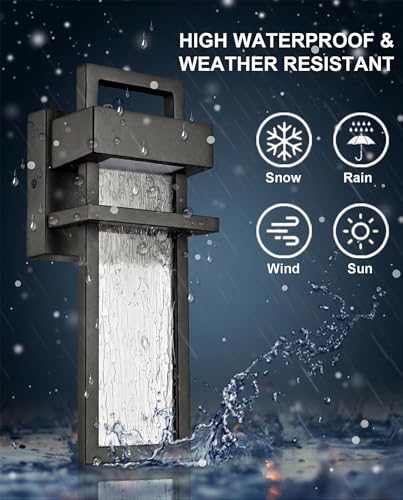 HOLKIRT Matte Black Outdoor Wall Light, Dusk to Dawn Waterproof LED