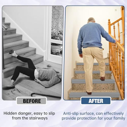Stair Edge Trim Self Adhesive Rubber Stair Nosing Edge Protector - color: Gray, size: 4 In X 40 Ft