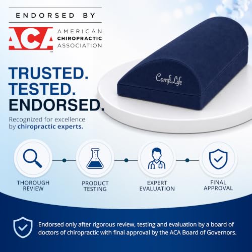 ComfiLife Foot Rest for Under Desk at Work – Adjustable Desk FootRest for Office Chair, Gaming Accessories – Ergonomic Teardrop Design for Back, Hip & Leg Pain Relief – 100% Memory Foam (Navy) - color: Navy