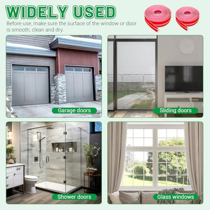 Huakaile T-Shaped Clear Door Draft Stopper Blocker, 9.8 Ft x 1.3" Silicone Weather Stripping Window Seal Strips, Self-Adhesive Waterproof Shower Door Bottom Sweep for Insulation Gap - size: 3 Meter