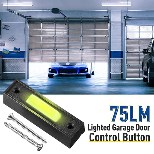 Lighted Doorbell Button, Garage Door Opener Switch with LED Light, 41A4166 Wall Mounted Push to Exit Ringer Button(Black,1 Piece) - color: Black