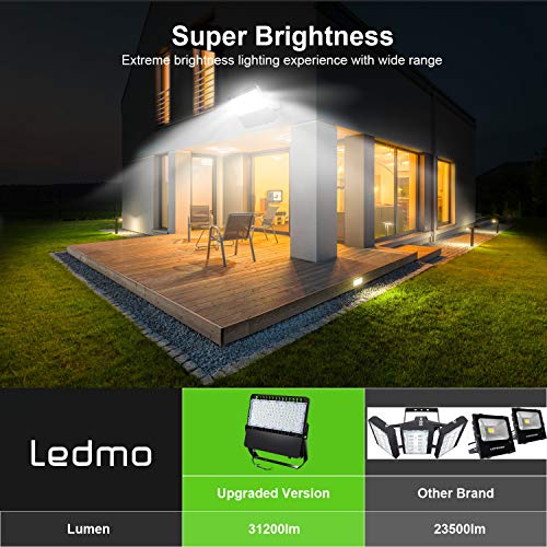 ledmo LED Flood Light Outdoor Fixture with Dusk to Dawn 36000LM 3 Pack - size: Standard/240-Photocell-3