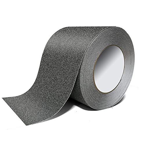 Danlaila Grey 4x60FT Heavy Duty Anti Slip Grip Tape for Stairs, Waterproof Non Skid Tape Outdoor, Non-Slip Strips for Indoor/Outdoor Use, Self-Adhering Weather Resistant Treads - color: Grey