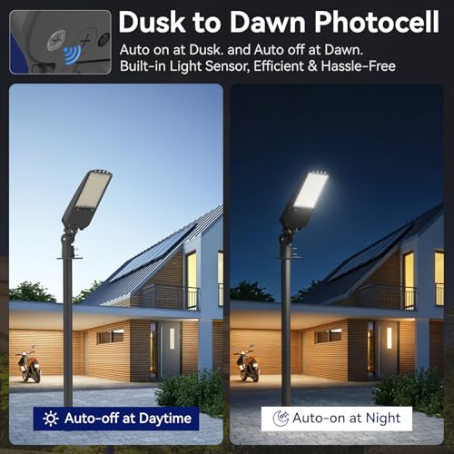 200W LED Parking Lot Light - UL Listed Arm & Slip Fitter 3 in 1 LED Shoebox Light - 45,000LM 5000K Parking Lot Lights with Dusk to Dawn Photocell, Commercial for Yard (With Photocell 1P, 200, Watts) - size: With Photocell 1P