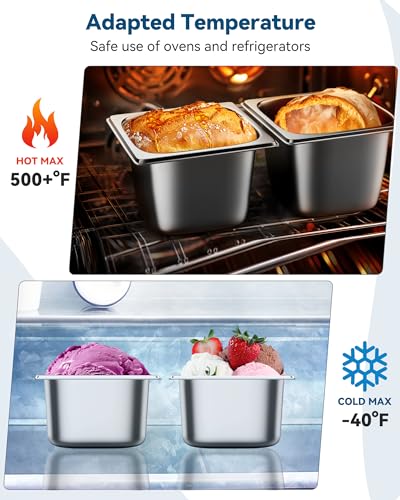 ZeroPone 6 Pack Hotel Pans 1/6 Size 4" Deep Steam Table Pan - color: 4 INCH, size: 1/6 SIZE