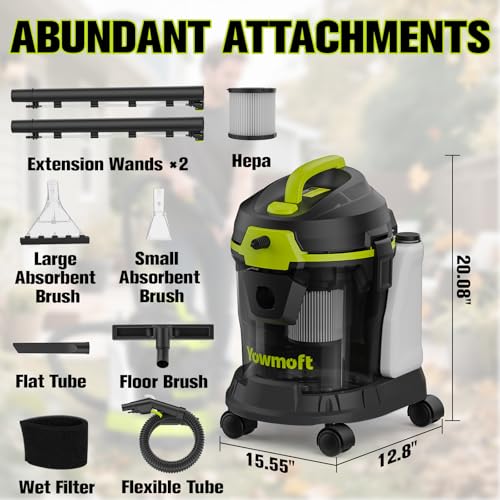 4 Gal Carpet Extractor, 5.5 HP Wet Dry Vacuum(YDWM4-S)