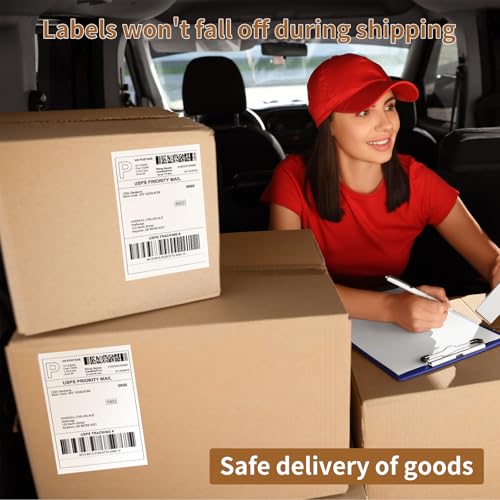 Immuson 4 x 6 Direct Thermal Shipping Labels with Perforations, Label Paper for Thermal Label Printer, Shipping Labels Compatible with Nelko MUNBYN JADENS Phomemo POLONO Rollo Printer,100 Labels