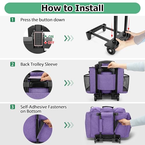 LoDrid Rolling Cleaning Caddy with Lid and Detachable Trolley, Purple - color: Purple