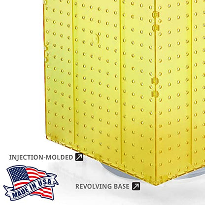 Azar Displays 701414-YEL-4C32 Rotating Countertop Display Kit with Peg Hooks Included, 14 Inches Wide x 14 Inches Deep x 20 Inches High, Pegboard Spinner Organizer, Yellow - color: Yellow, style: Pegboard + Hooks