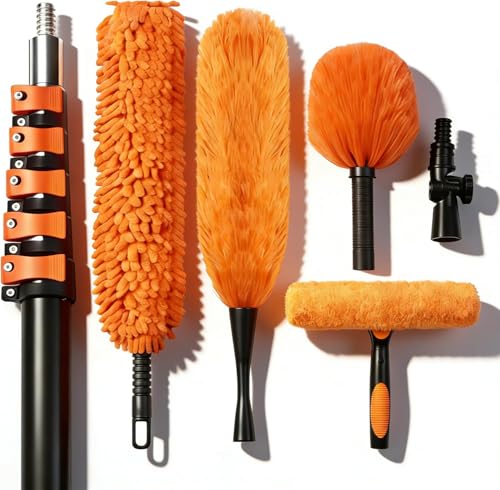 18FT Reach Duster Kit, Dual Lock for Ceiling Fan & Window Cleaning - size: 3-12FT