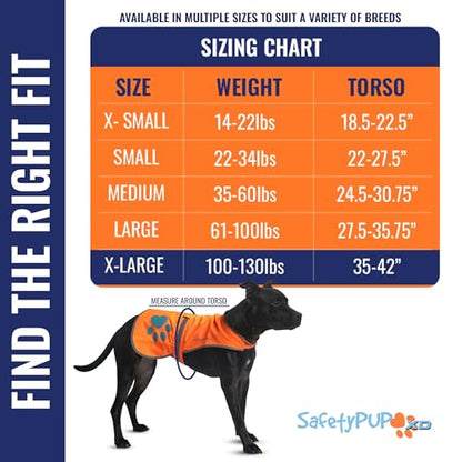 Blaze Orange Dog Vest. Reflective High Visibility in Hunting & Wooded Areas - size: X-Large