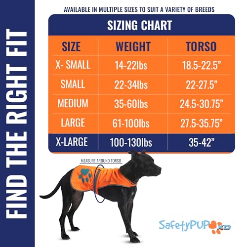 Blaze Orange Dog Vest. Reflective High Visibility in Hunting & Wooded Areas - size: X-Large