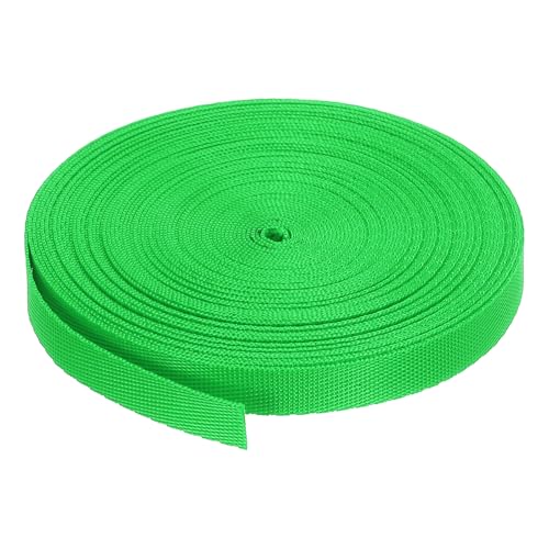 MECCANIXITY Flat Nylon Webbing Strap 3/8 Inch 10 Yards Apple Green - color: Apple Green, size: 3/8 Inch x 10 Yards