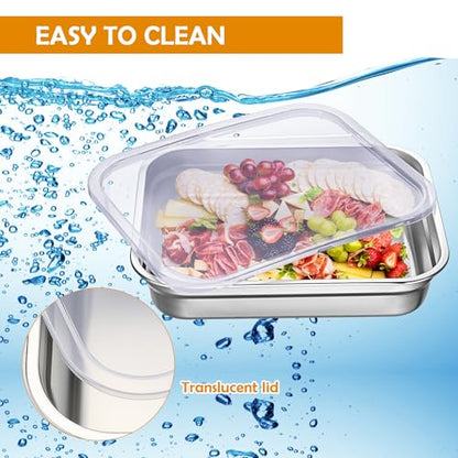 8 Pcs Stainless Steel Food Storage Containers, 2.6 Inch Deep