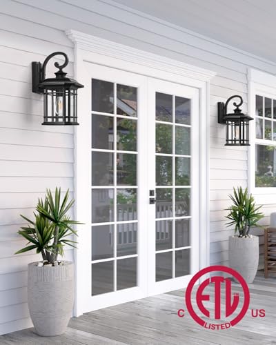 VIANIS 16.7" Large Black Dusk to Dawn Outdoor Lighting, Easy to Install - color: Black, size: 16.7 in Large Dusk to Dawn 1 Pack