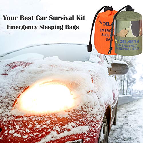 Emergency Sleeping Bag, Lightweight Survival Sleeping Bags Waterproof Thermal Emergency Blanket, Bivy Sack Survival Gear for Outdoor Adventure, Camping, Hiking, Orange, Green - color: Camouflage - 2 Pack