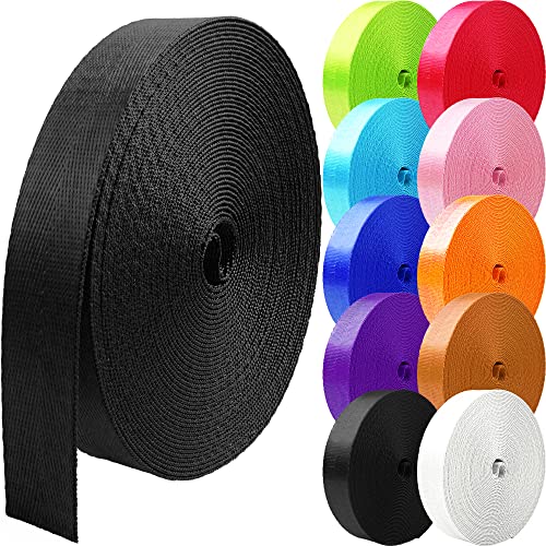 10 Yards Nylon Webbing 1 inch 1.5 inch 2 inch Webbing Nylon Strap Backpack Straps Belt, 10 25 50 3.3 Yards Webbing - color: Black, size: 1.5 inch-3.3 yards