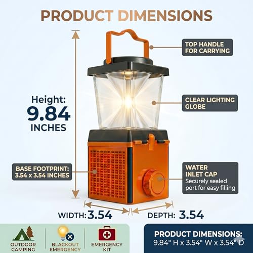 Environmentally Conscious Lighting, Saltwater Camping Lantern - Survival & Emergency Outdoor Ligh Simply add Salt Water to Activate The Light. It's that Easy - size: Large