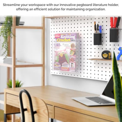 Marketing Holders PegBoard Catalog Holder Clear Plastic 8.5" Literature Display Peg Board Large Brochure Display Advertisement Organizer - size: 8 1/2"W PegBoard Mount