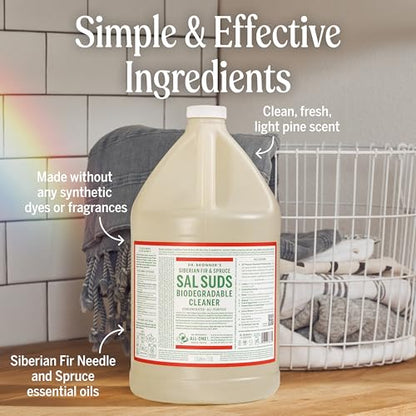 Dr. Bronner's Sal Suds All-Purpose Cleaner, Fir & Spruce Pine, 1 Gallon - size: 128 Fl Oz (Pack of 1)