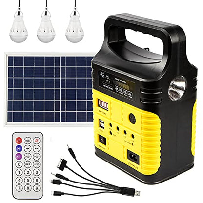 Portable Solar Generator with Panel,10000mAh Power Station for Camping - color: Yellow