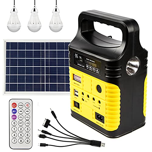 Portable Solar Generator with Panel,10000mAh Power Station for Camping - color: Yellow