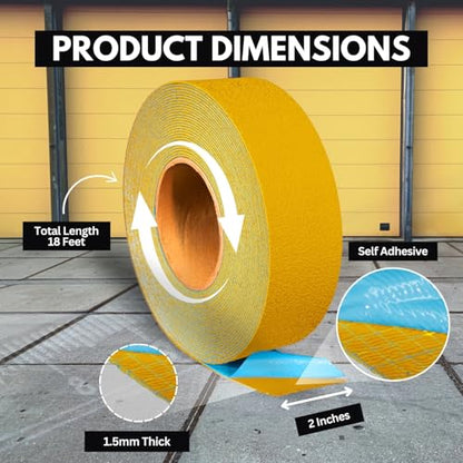 DuraMark RPT-750 Reflective Pavement Marking Tape, Yellow, 2 in x 18 ft - color: Yellow, size: 2 Inch x 18 Ft