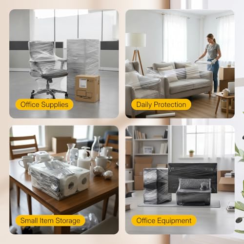 NorthSky Pallet wrap Stretch Film - Industrial Strength up to 800% Stretch 20 Microns Clear Durable Adhering Packing Moving Heavy Duty Shrink Film Box of 4 (80 GA, 18'' x 1500') - size: 18'' x 1500', style: 80 GA