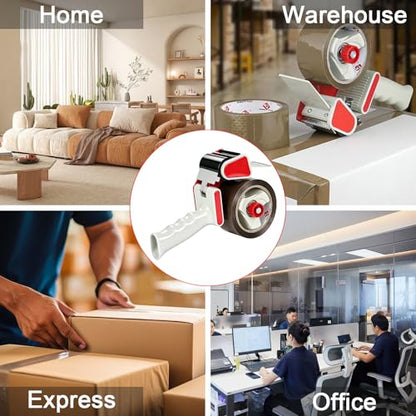 BOMEI PACK Heavy Duty Tape Gun and Dispenser with 6 Brown Packaging Tapes. Brown Packaging Tape 1.88 Inch X 55 Yards with Metal Tape Gun Dispenser for Moving Boxes,Warehouse Or General Packing Uses - color: Brown