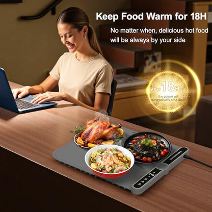 Food Warming Mat Small and Portable Soft Food Warmers for Home 120V - size: Grey-15*16-Small