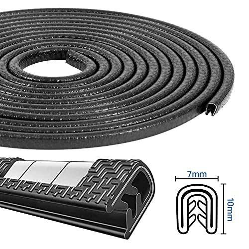 Car Door Edge Guards 16Ft(5M) Automotive Door Entry Guard U Shape - color: Black, size: 16 ft