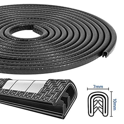 Car Door Edge Guards 32Ft(10M) Universal Rubber U Shape Edge Trim, Black - color: Black, size: 32 ft