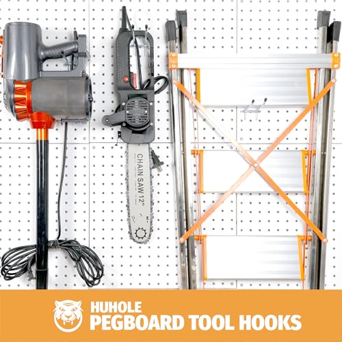 HUHOLE 10 Pack 6 Inch Double Arm Pegboard Hooks for 1/4" Peg Board - color: Silver, size: 6 Inch