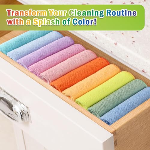 AIDEA Microfiber Cleaning Cloth, 50PK, Cleaning Rags, 11.5"×11.5" - color: Multi-colored