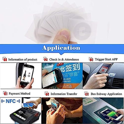 1000 pcs MF Classic 1k NFC Tag Stickers 13.56mhz RFID Sticker iso 14443a RFID Sticker MF 1k S50 RFID Self-Adhesive 1 inch Round - size: 1000pcs
