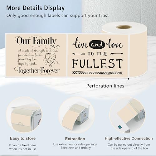 3x5 Inch Thermal Labels,Rectangle Sticker,300PCS Water & Oil Proof Shipping Labels with Strong Adhesive,Compatible with Zebra & Rollo,for Moving Boxes,Small Business & Inventory,Light Brown - color: Light Brown