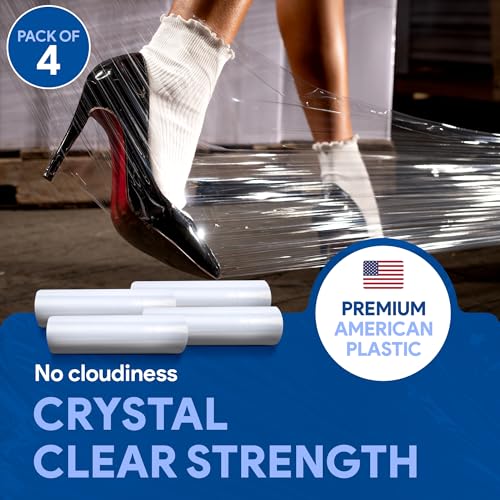 International Plastics Co. 4 Pack of 18'' Stretch Wrap for Moving - size: 4 Pack, style: 18" - 17" Styles