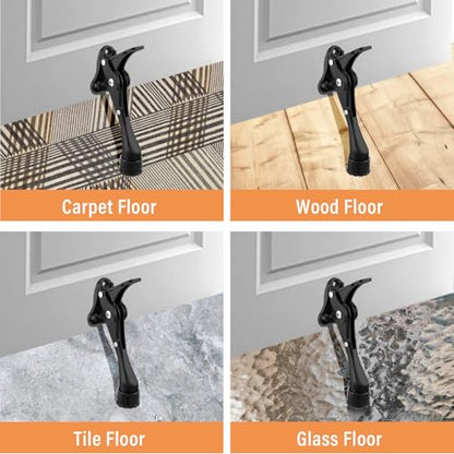 Chumia Heavy Duty Kick Down Door Stopper Metal Doorstop, Black, 12 Pcs - color: Black