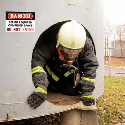 Kingdder 20 Pack Danger: Permit-required Confined Space, Do Not Enter Sign, 10" x 7" Permanent Self Adhesive Vinyl Labels, Confined Space Safety Warning Label, Waterproof & UV Resistant