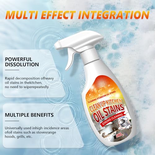 Heavy Duty Degreaser, 2025 New Kitchen Cleaner, Multipurpose Oil Stain Remover,All-Purpose Kitchen Pots and Pan Cleaner for Appliances Countertops Range Hoods