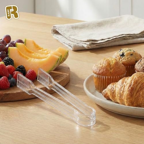 12 Pack Clear Small Serving Tongs For Buffet - Mini Plastic Tongs For Ice, Candies, Hot And Cold Food - Small Tongs For Appetizers For Parties, Holidays And Gatherings