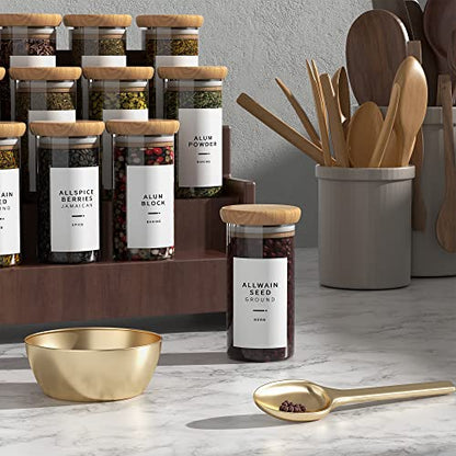 Neatsure 400 Minimalist Spice Labels, Preprinted Stickers Booklet, Black Text on White Waterproof Matte Backing, Herb Seasoning Spice Jars Rack Organization System - style: Spice Labels