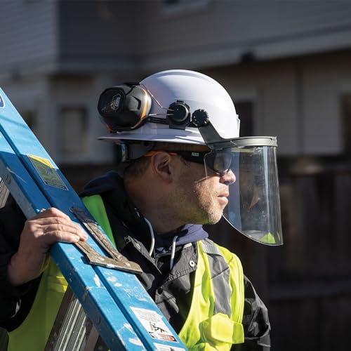 KLEIN TOOLS 60528 Full-Brim Hard Hat Face Shield, Clear, One Size - size: Full Brim Clear