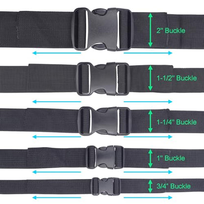 CooBigo 10 Pack Plastic 3/4" Side Release Buckle Dual Adjustable Outdoor Camping Tactical Backpack Belt Strap Webbing Bag Hardware Accessories 3/4" Dual Release Buckles Black - color: A#: 3/4"(10pcs)