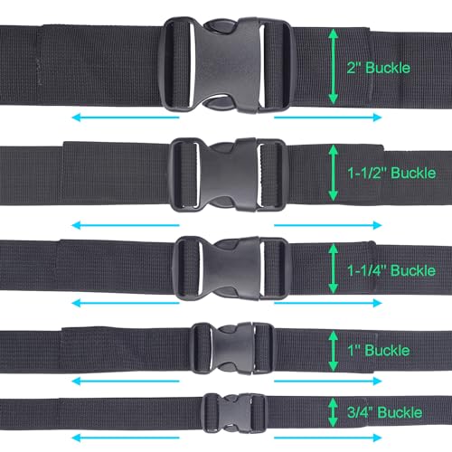 CooBigo 10 Pack Plastic Side Release Buckle 1" Dual Adjustable Outdoor Camping Tactical Backpack Belt Strap Webbing Bag Hardware Accessories 1" Dual Release Buckel Black - color: B#: 1"(10pcs)