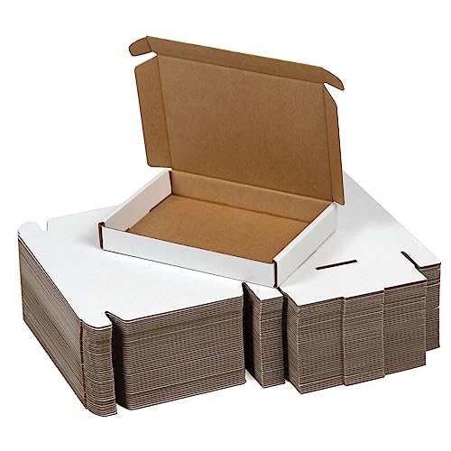 SUNLPH 50 Pack 7x5x1 Inches Small Shipping Boxes, White Corrugated Cardboard Boxes, Moving Mailing Packing Box - color: White, size: 7x5x1