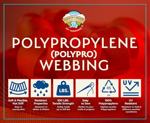 Country Brook Design - 1/2 Inch Polypropylene (Polypro) Webbing - color: Brown, size: 25 Yards (Pack of 1)