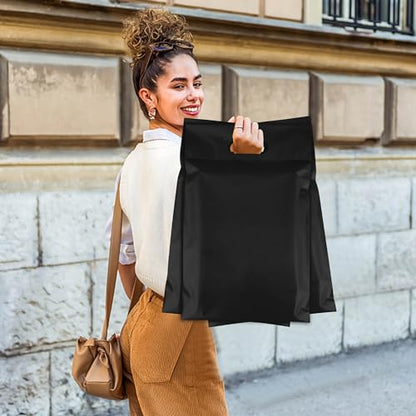 Black Poly Mailers with Handle, 14.5x19 Inch 50 Pcs - color: Black, size: 14.5x19 Inch 50 pcs