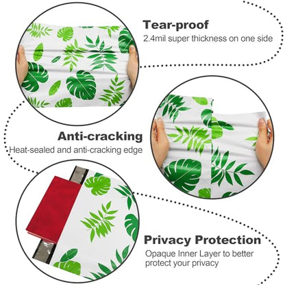 JinRuiKJ Poly Mailers 6x9 100 Pack, Tropical Leaves Design - color: Tropical Leaves, size: 6x9'' - 100 Pack